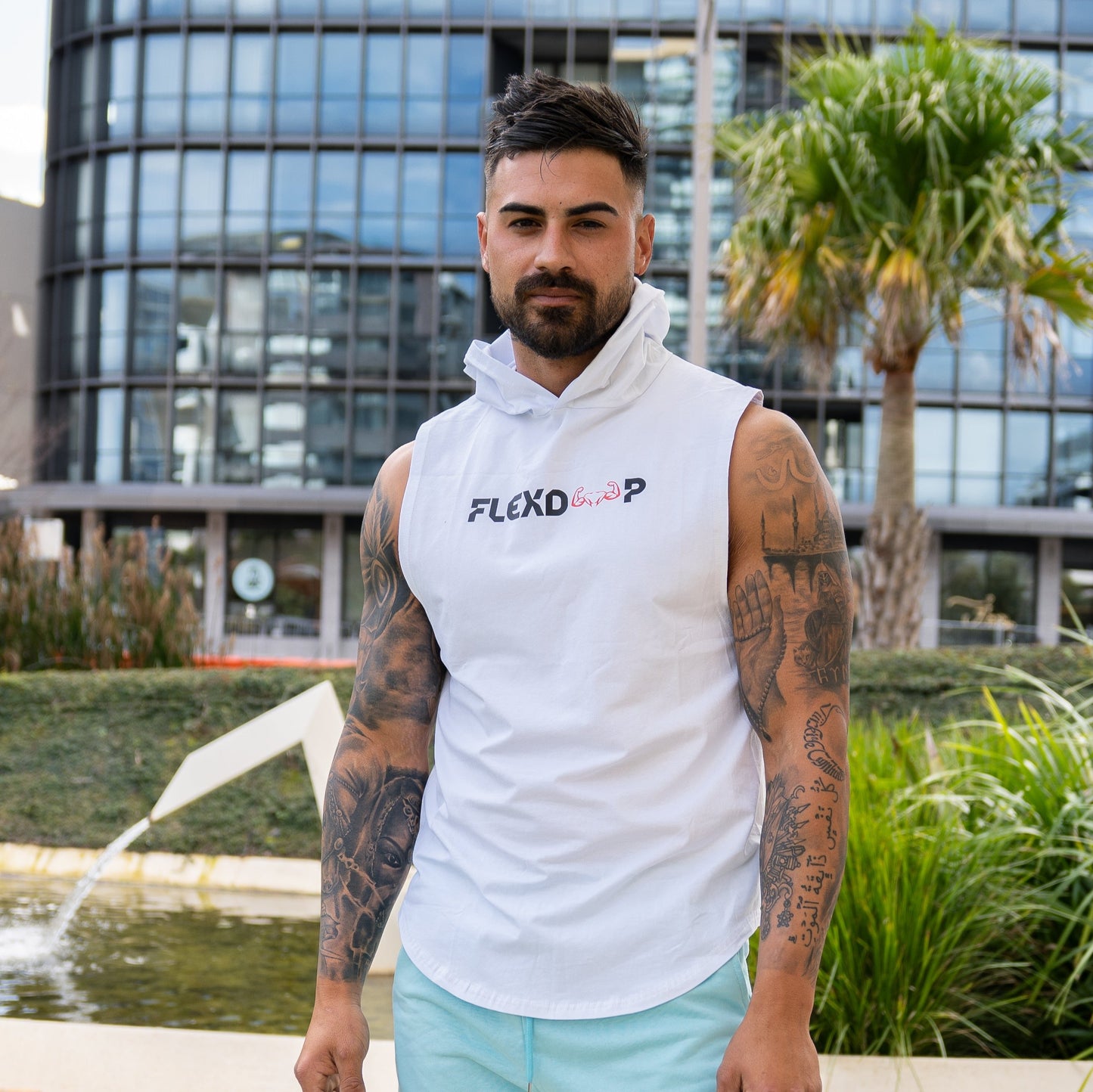 Hoodie Tank - White