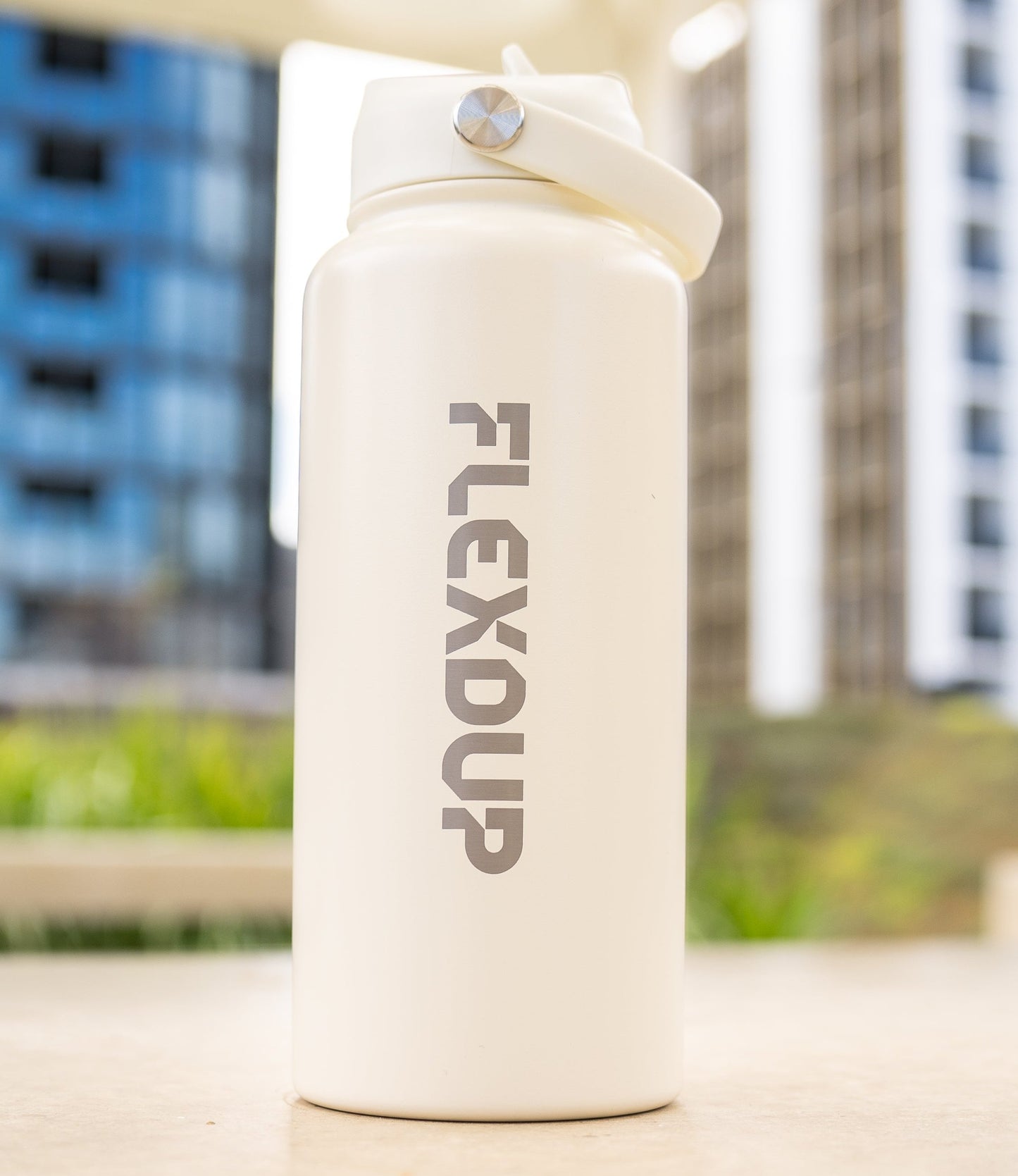 1L Stainless Steel Bottle - White