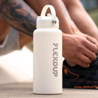 1L Stainless Steel Bottle - White