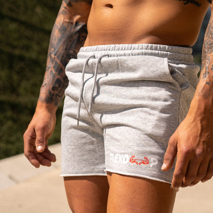 Cut-Roll Bottom Shorts - Grey