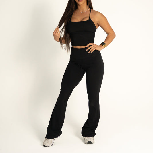 Scrunch Flare Leggings - Black