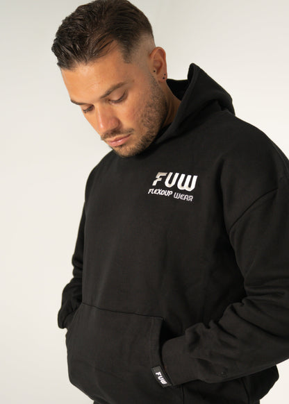 Oversized FUW Street Hoodie - Black