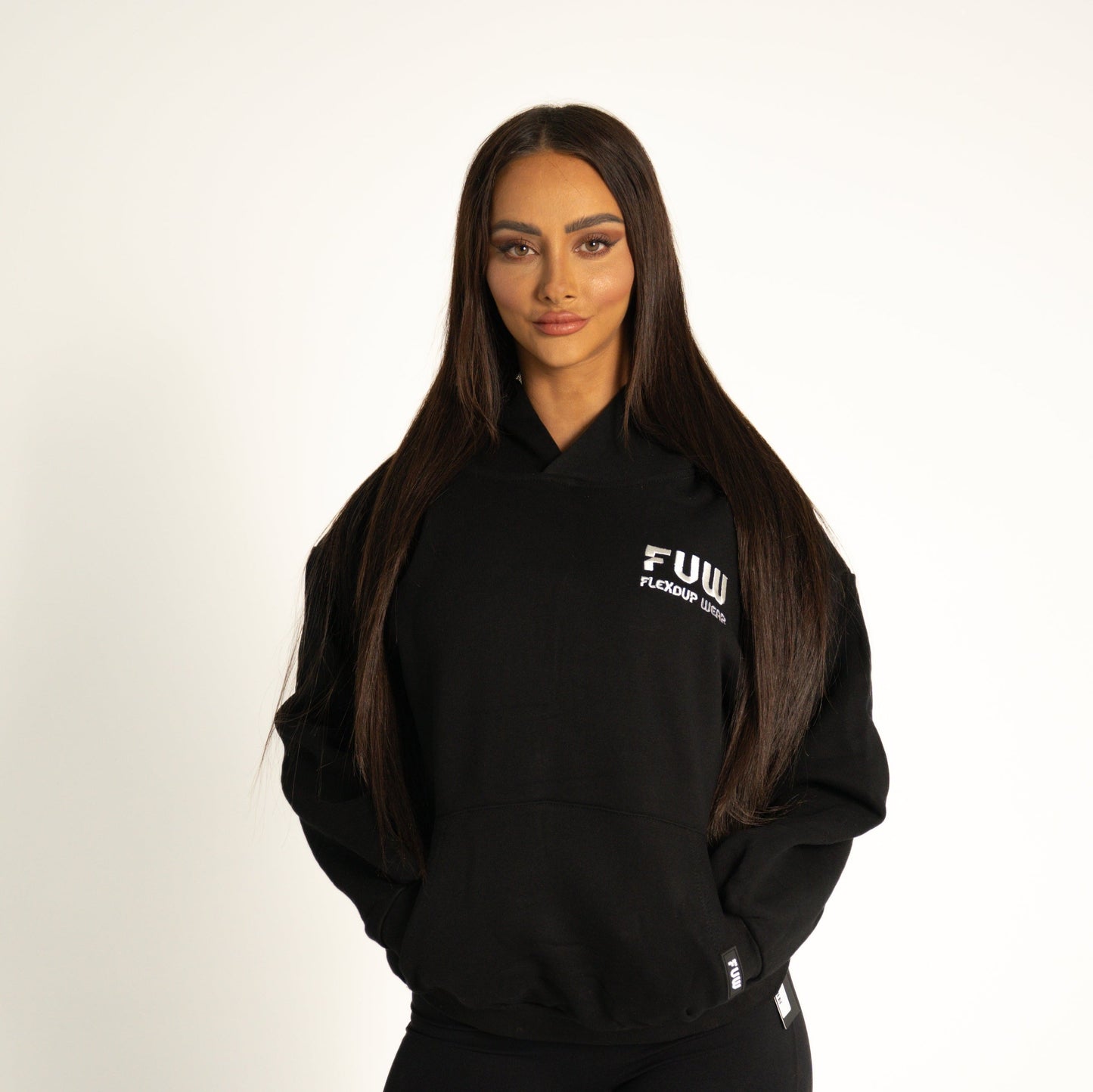 Oversized FUW Street Hoodie - Black