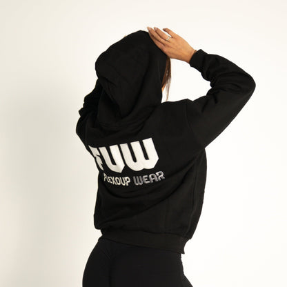 Oversized FUW Street Hoodie - Black