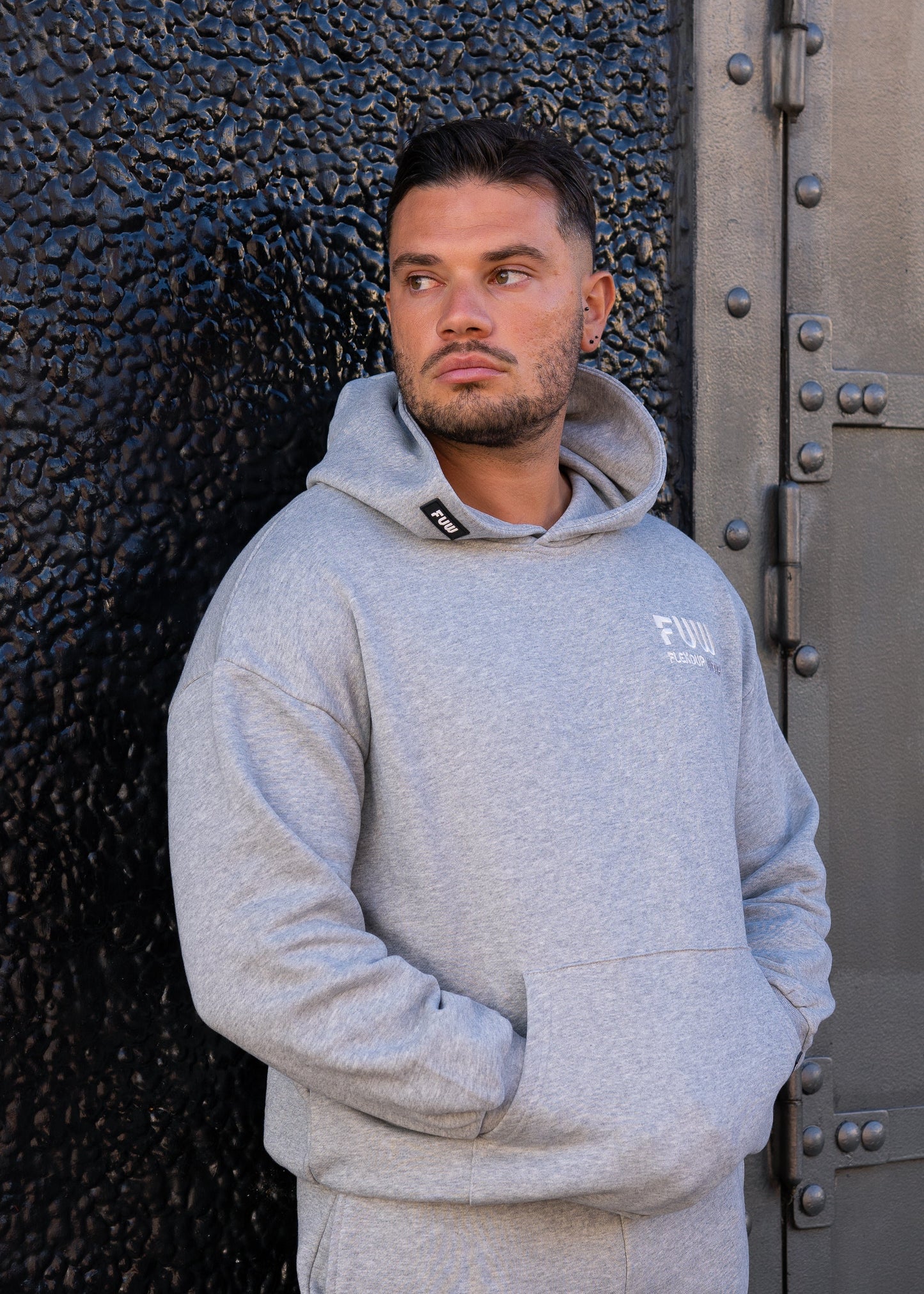 Oversized FUW Street Hoodie - Grey