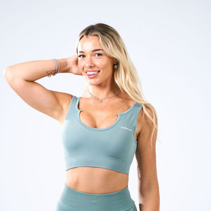 Ribbed Seamless Sportsbra - Cameo Blue