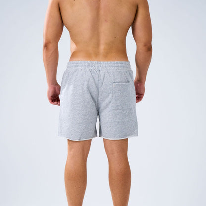 Cut-Roll Bottom Shorts - Grey