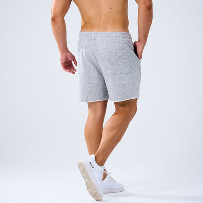 Cut-Roll Bottom Shorts - Grey