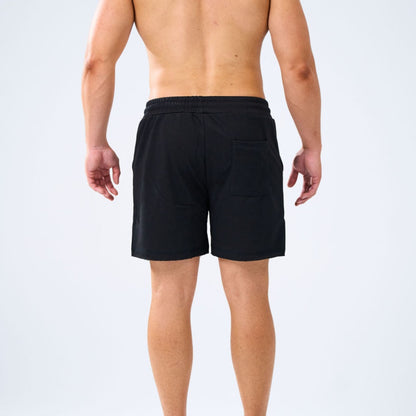 Cut-Roll Bottom Shorts - Black